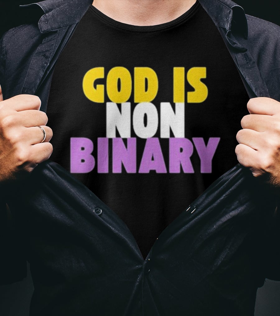 John Pavlovitz God Is Non-Binary Statement In Yellow, White, And Purple T-Shirt