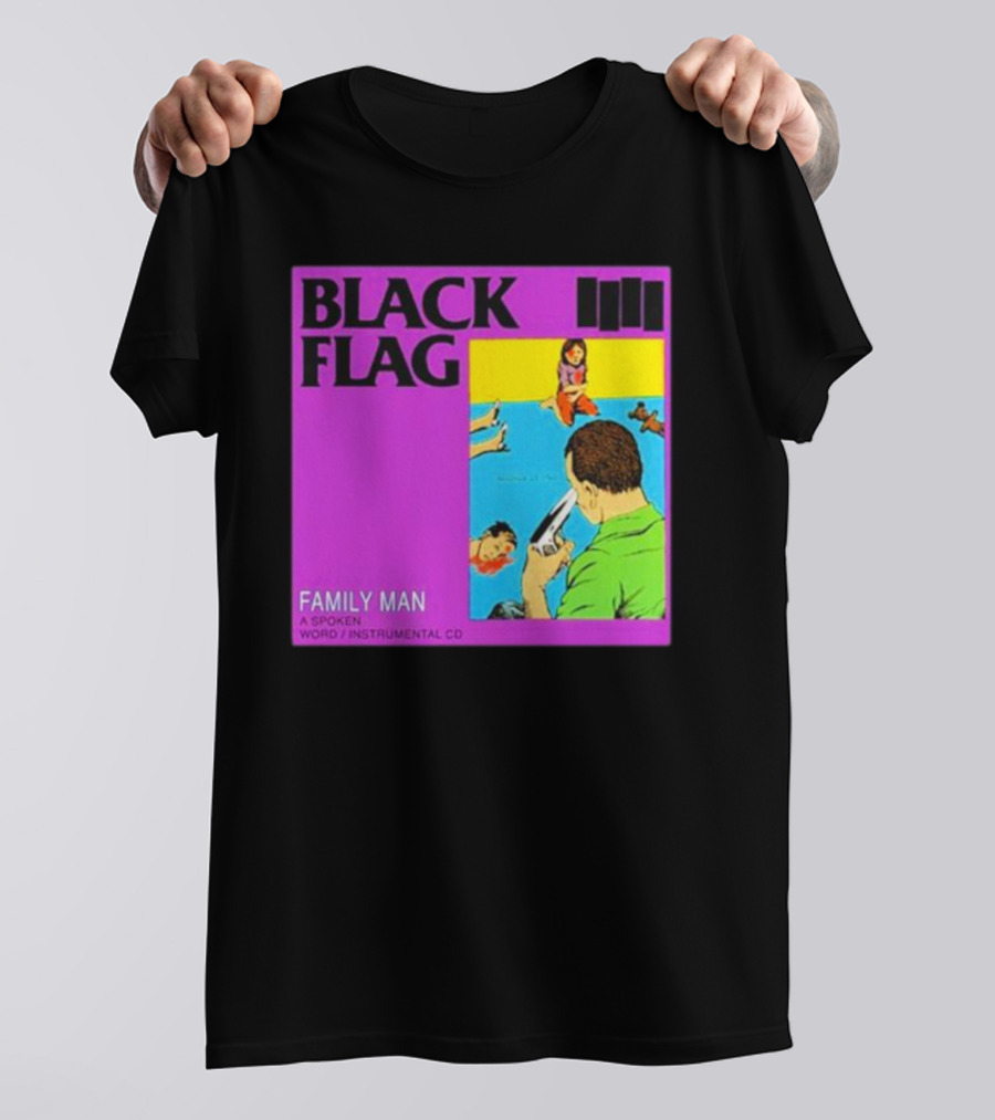 Black Flag Family Man Spoken Word Instrumental CD Album T-Shirt