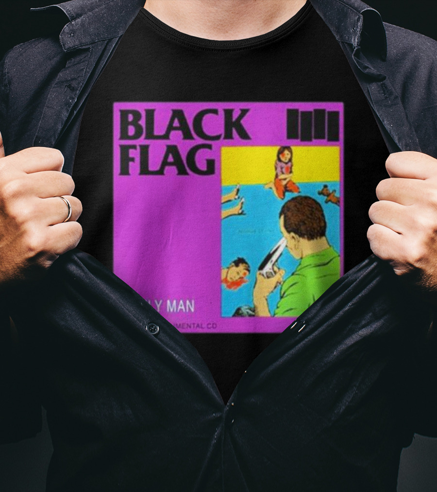 Black Flag Family Man Spoken Word Instrumental CD Album T-Shirt