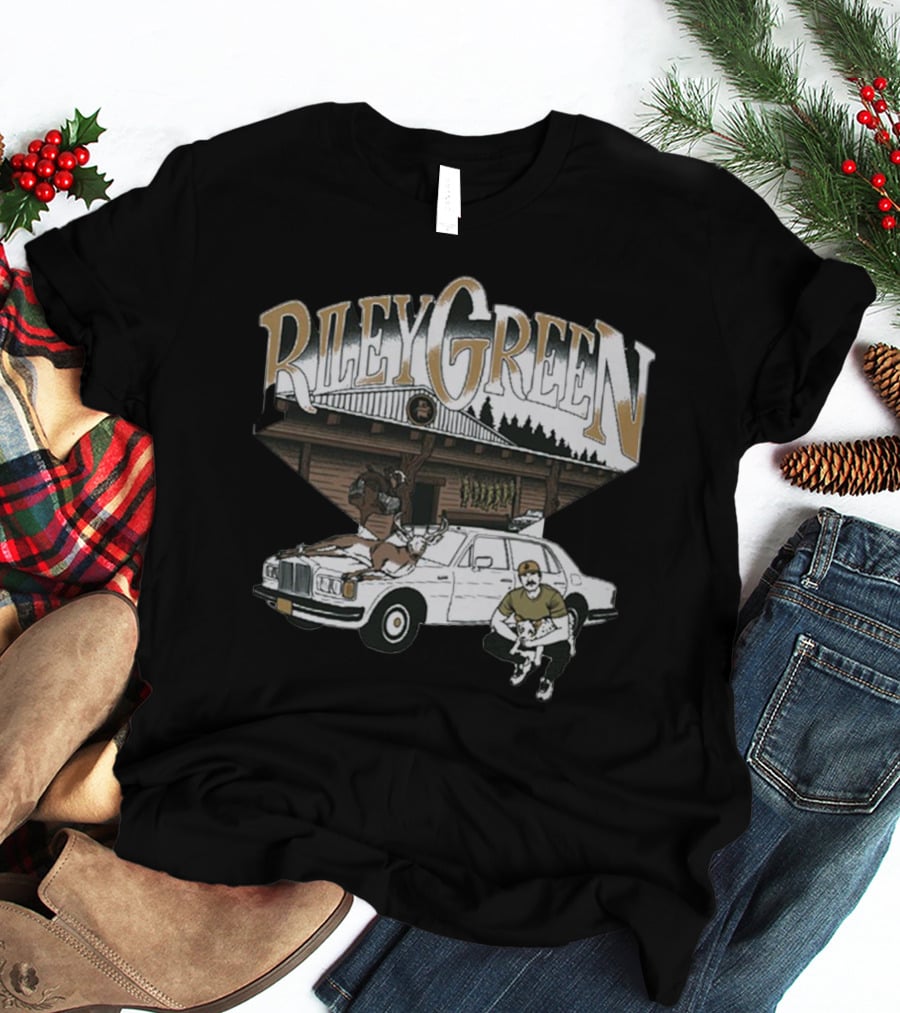 Riley Green Rustic Cabin Car Scene T-Shirt
