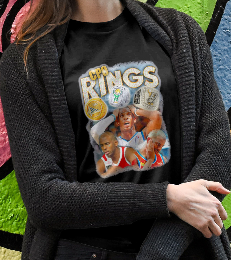 CP0 Rings Basketball Legacy With Golden State Warriors Boston Celtics And San Antonio Spurs Symbols T-Shirt