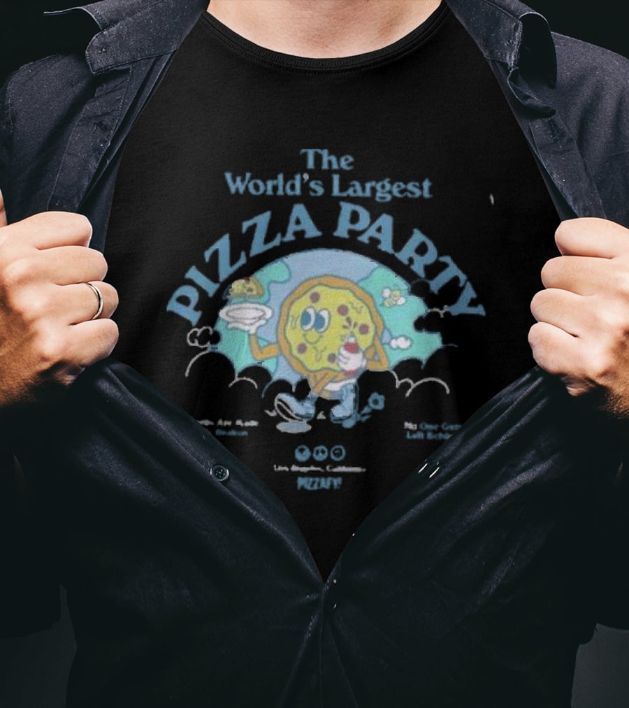 The World's Largest Pizza Party Los Angeles California Pizzafy T-Shirt