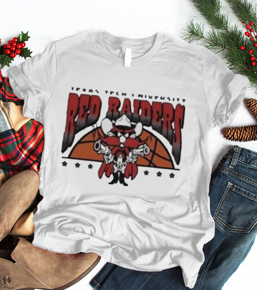 Texas Tech Basketball Red Raiders Guns Up Mascot T-Shirt