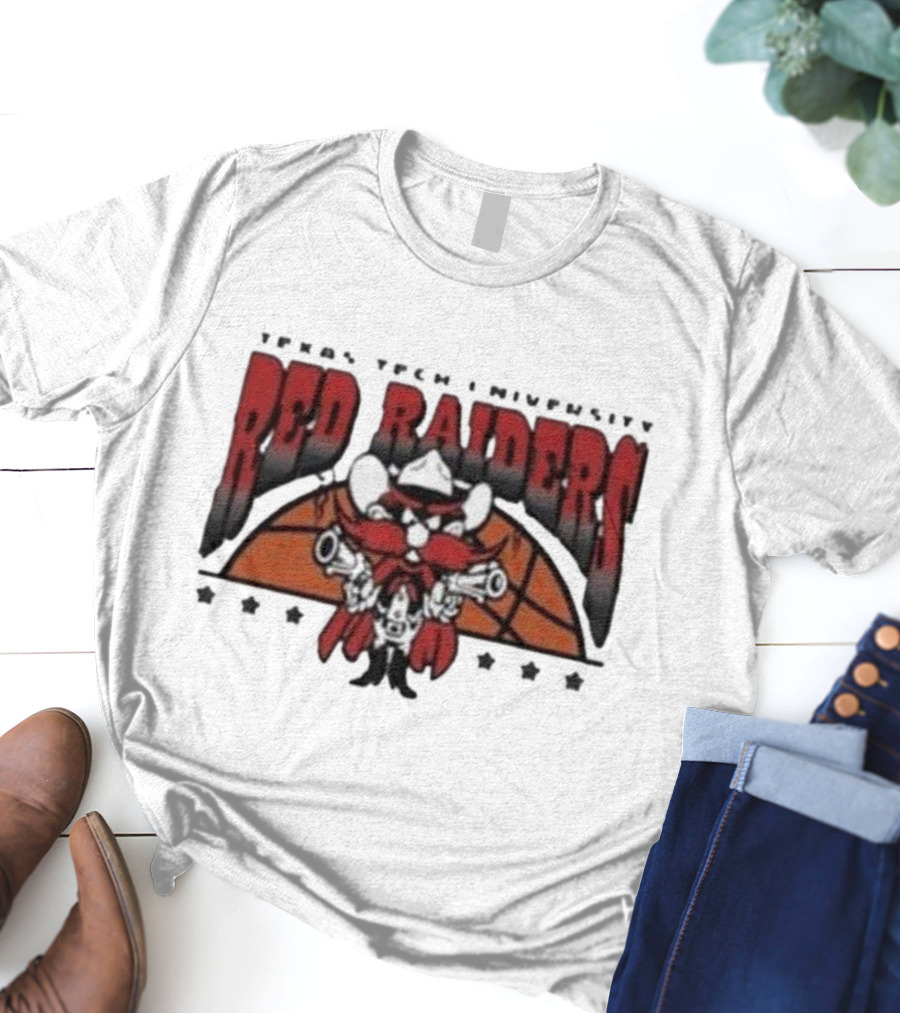 Texas Tech Basketball Red Raiders Guns Up Mascot T-Shirt