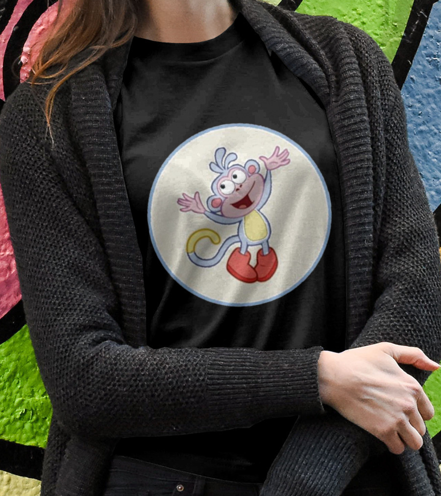 Boots The Monkey Character With Red Boots From Popular Children's Show T-Shirt