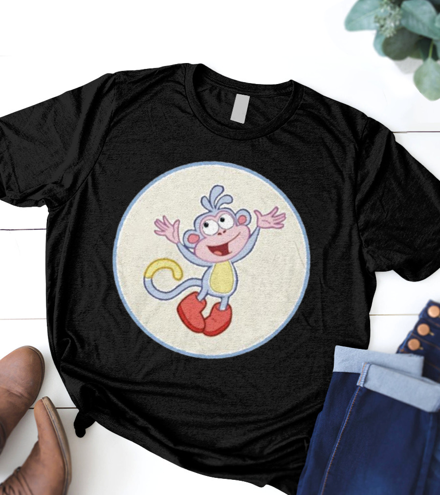 Boots The Monkey Character With Red Boots From Popular Children's Show T-Shirt