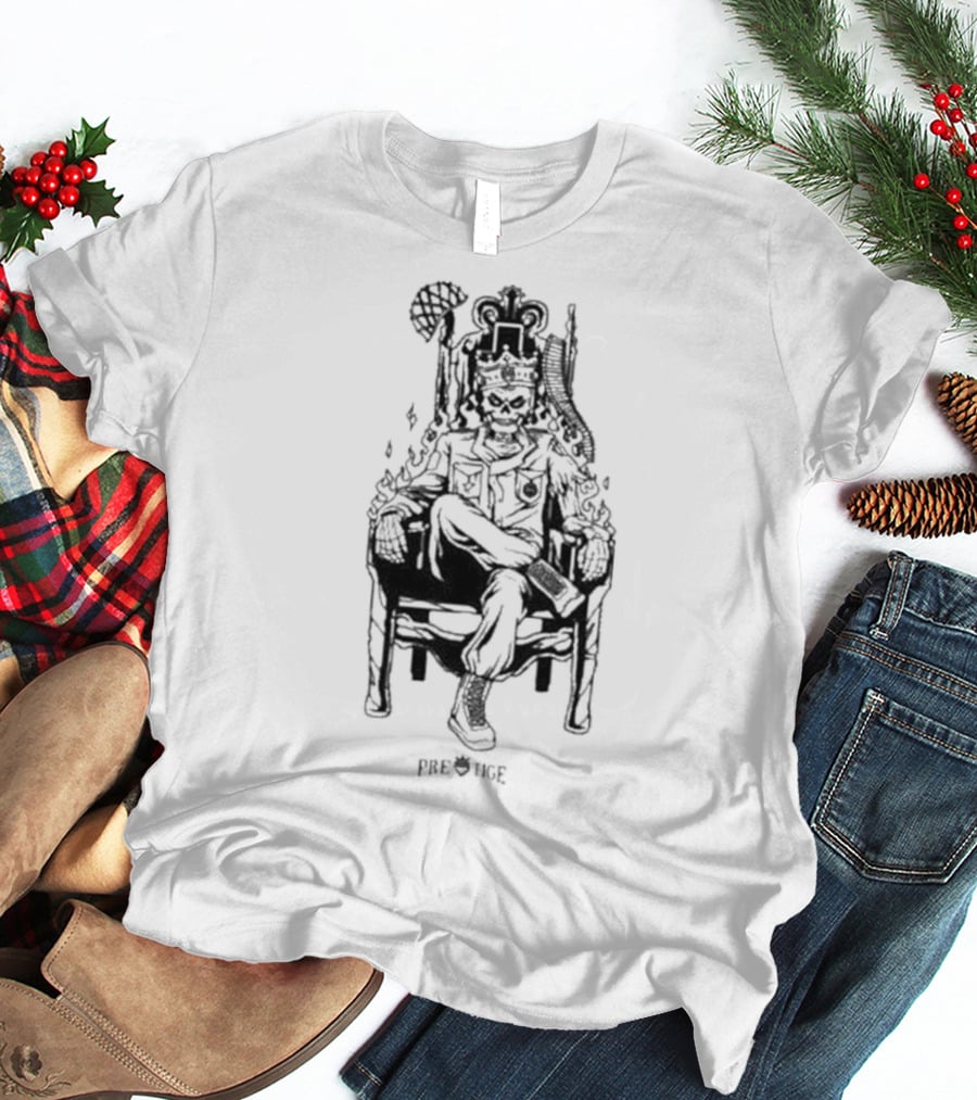 Rich And Lonely Prestige Vegas King Skeleton Throne T-Shirt