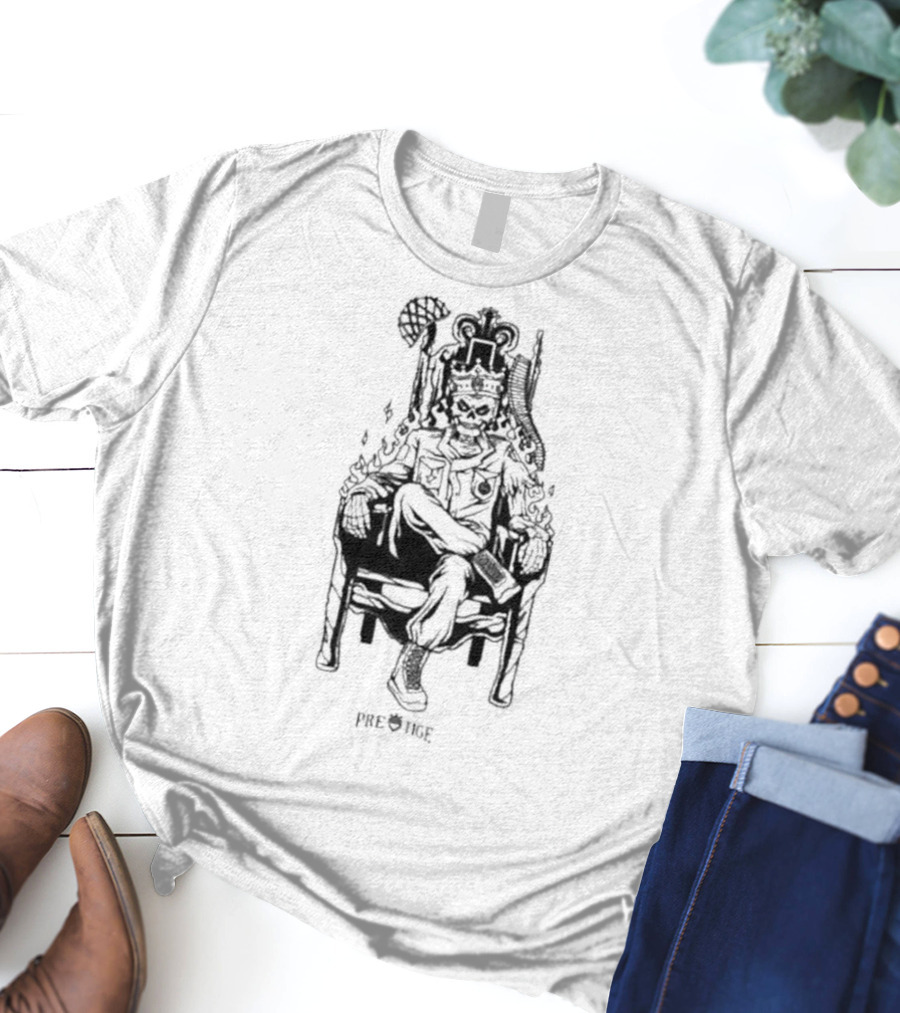 Rich And Lonely Prestige Vegas King Skeleton Throne T-Shirt