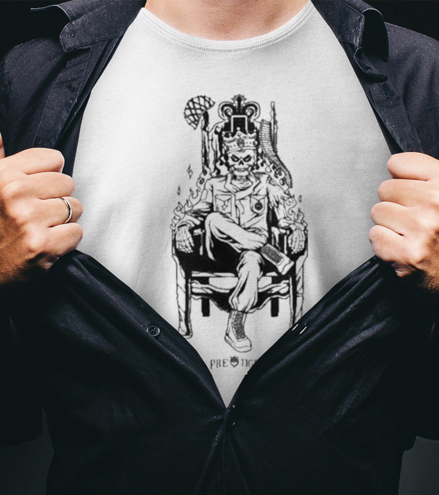 Rich And Lonely Prestige Vegas King Skeleton Throne T-Shirt