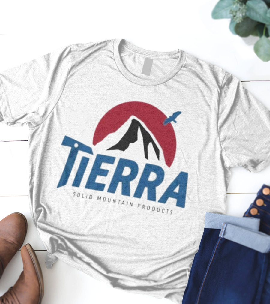 Tierra Solid Mountain Products Red Sun Blue Bird T-Shirt
