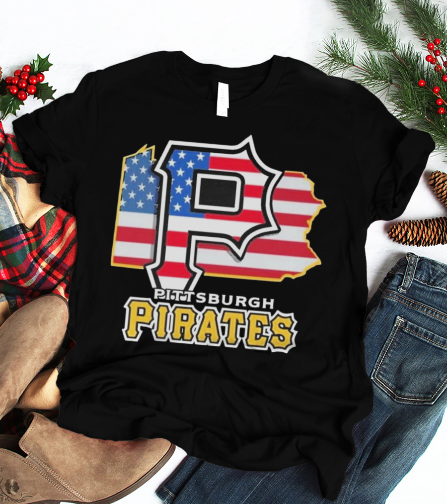 Pittsburgh Pirates American Flag Pennsylvania T-Shirt