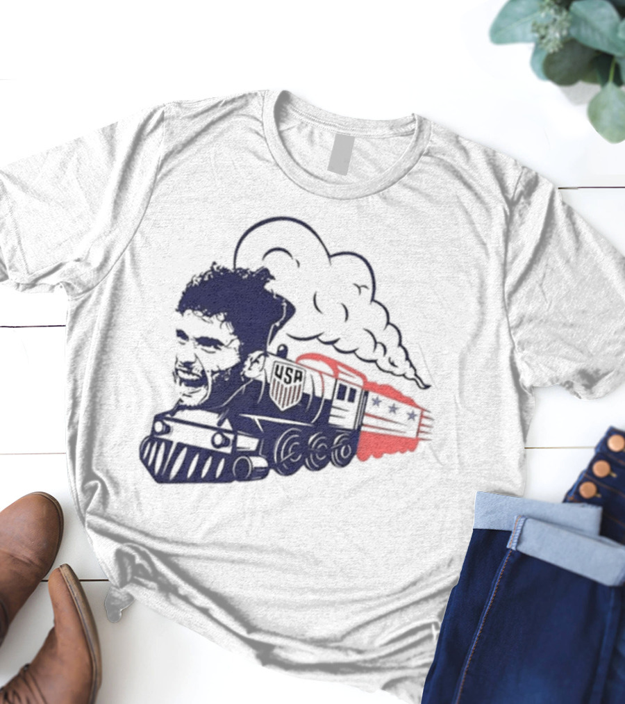 FC Dallas Pepi Train With US Soccer Emblem And Face On Locomotive T-Shirt