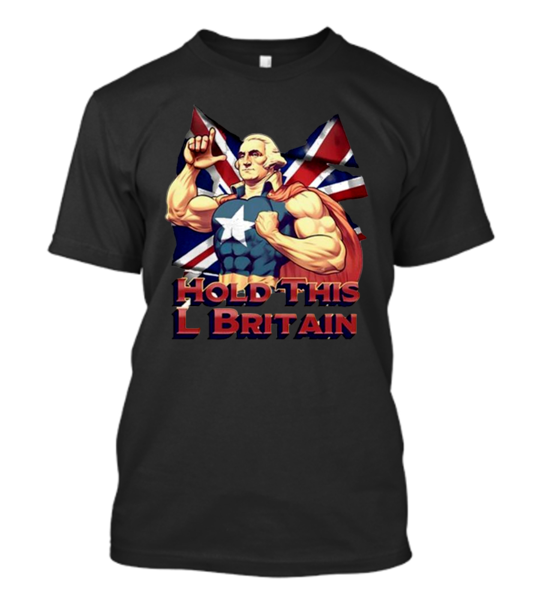 Hold This L Britain Superhero Union Jack Cloaked Figure T-Shirt