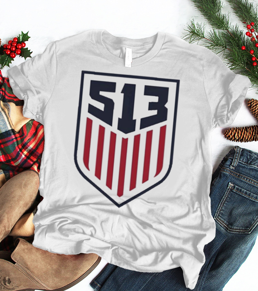 USMNT 513 National Team Emblem With Shield And Stripes T-Shirt