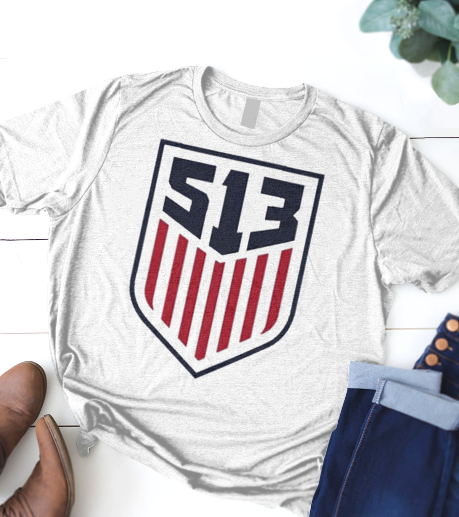USMNT 513 National Team Emblem With Shield And Stripes T-Shirt
