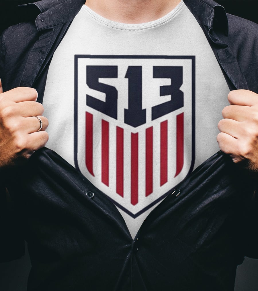 USMNT 513 National Team Emblem With Shield And Stripes T-Shirt