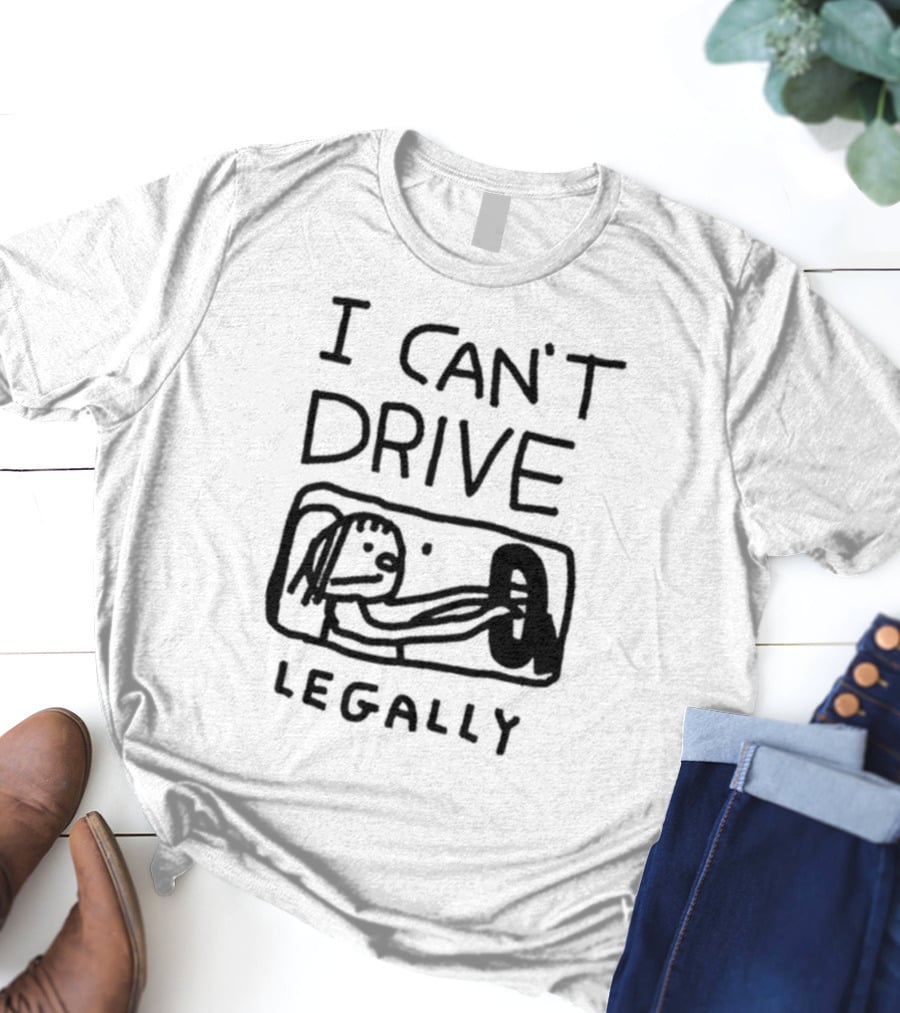 Zoe Bread I Can’t Drive Legally Cartoon Drawing Steering Wheel T-Shirt