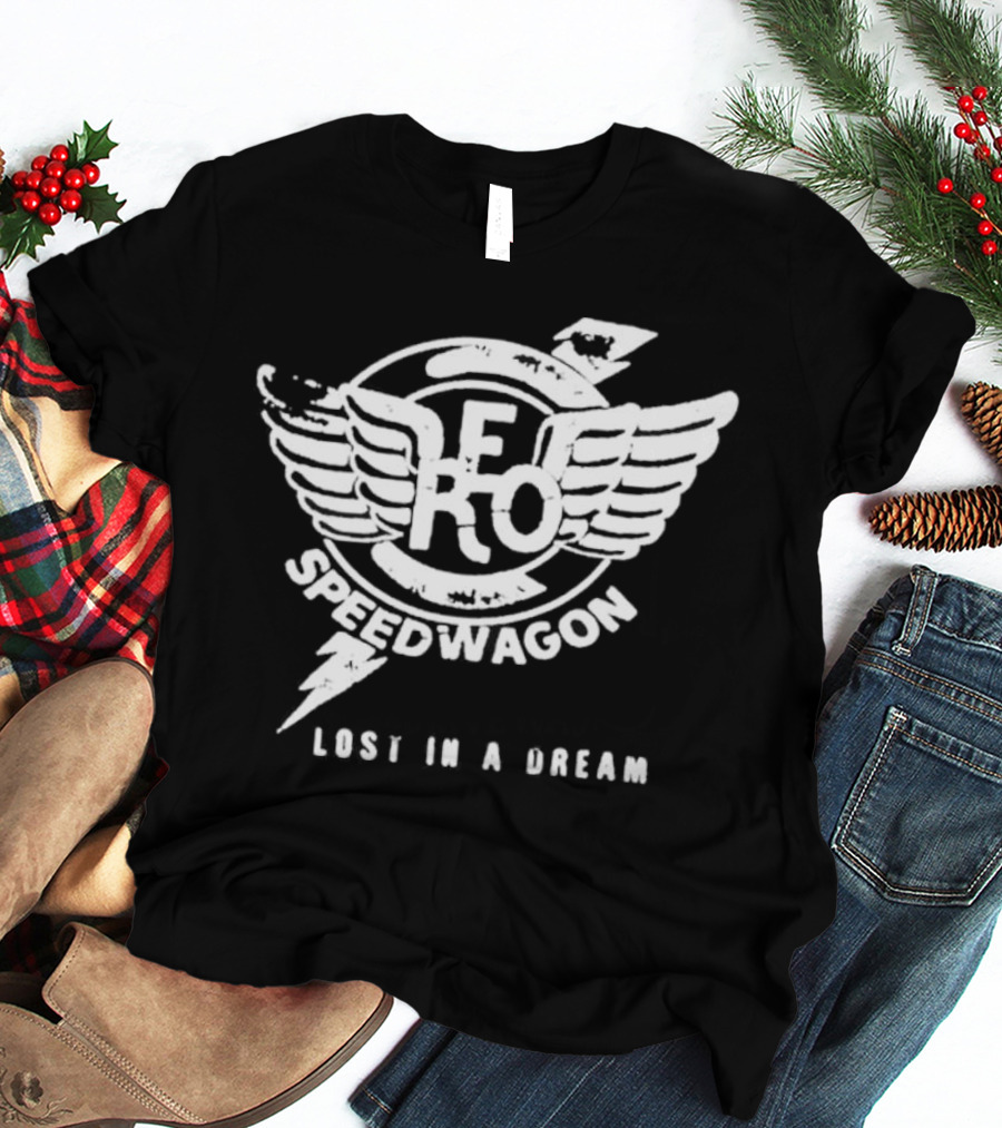 Reo Speedwagon Lost In A Dream Logo Wings And Lightning Bolt T-Shirt