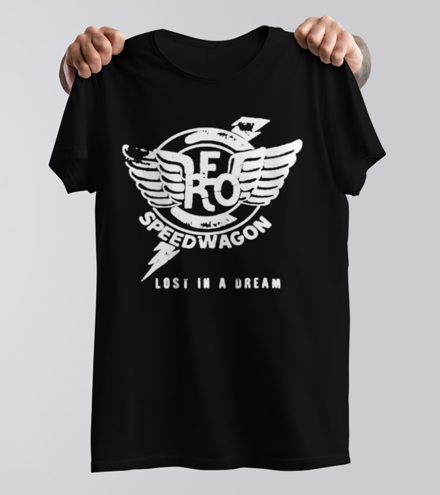 Reo Speedwagon Lost In A Dream Logo Wings And Lightning Bolt T-Shirt