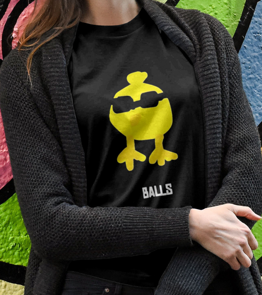 Minnow Chicken Balls Sunglasses Yellow Bird T-Shirt