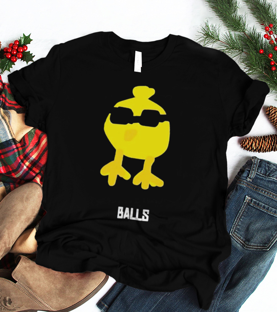 Minnow Chicken Balls Sunglasses Yellow Bird T-Shirt