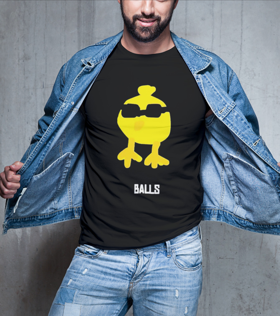 Minnow Chicken Balls Sunglasses Yellow Bird T-Shirt