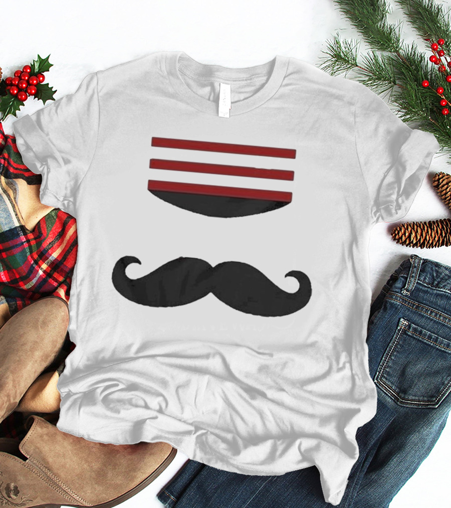 Mr Redleg Mustache Iconic Mustache And Red Stripes T-Shirt
