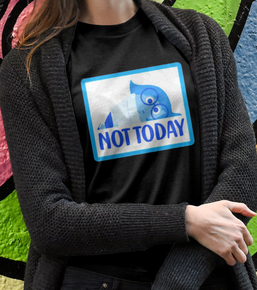 Not Today Sadness Character Blue Glasses Image T-Shirt