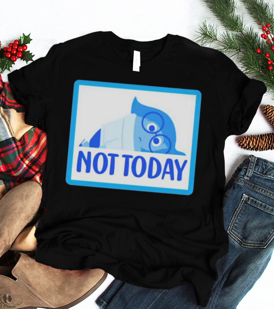 Not Today Sadness Character Blue Glasses Image T-Shirt