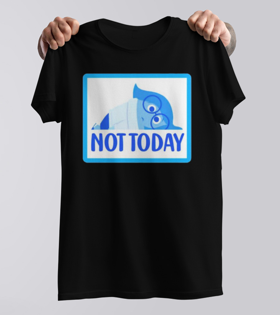 Not Today Sadness Character Blue Glasses Image T-Shirt