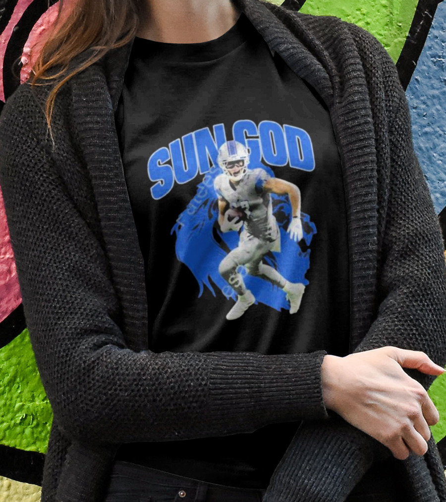 Detroit Lions Sun God Football Player T-Shirt