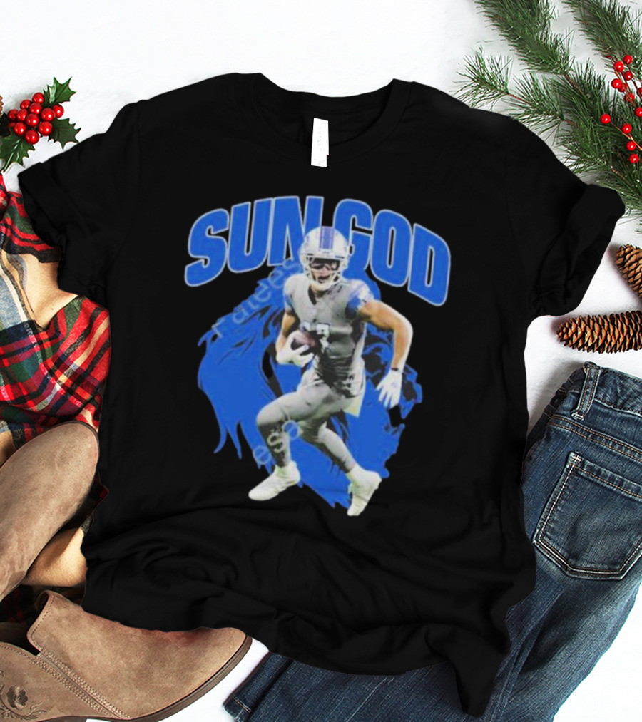 Detroit Lions Sun God Football Player T-Shirt