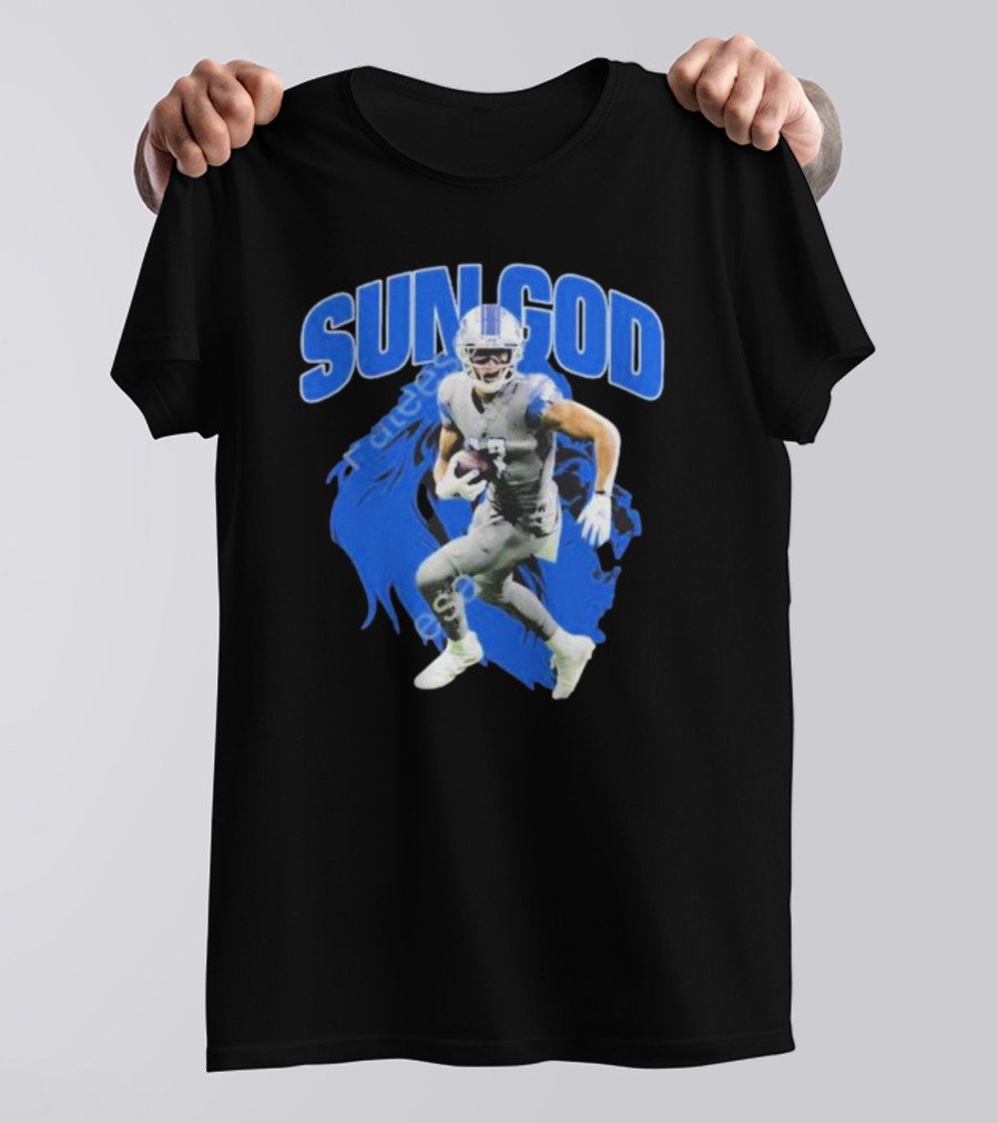 Detroit Lions Sun God Football Player T-Shirt
