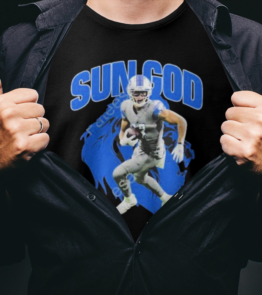 Detroit Lions Sun God Football Player T-Shirt