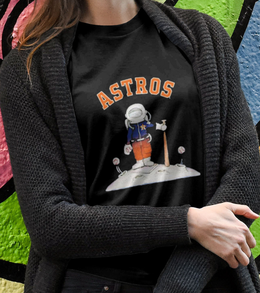 ASTROS Houston Astronaut Baseball Moon Landing T-Shirt