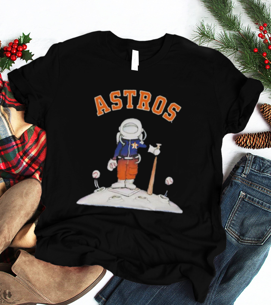 ASTROS Houston Astronaut Baseball Moon Landing T-Shirt