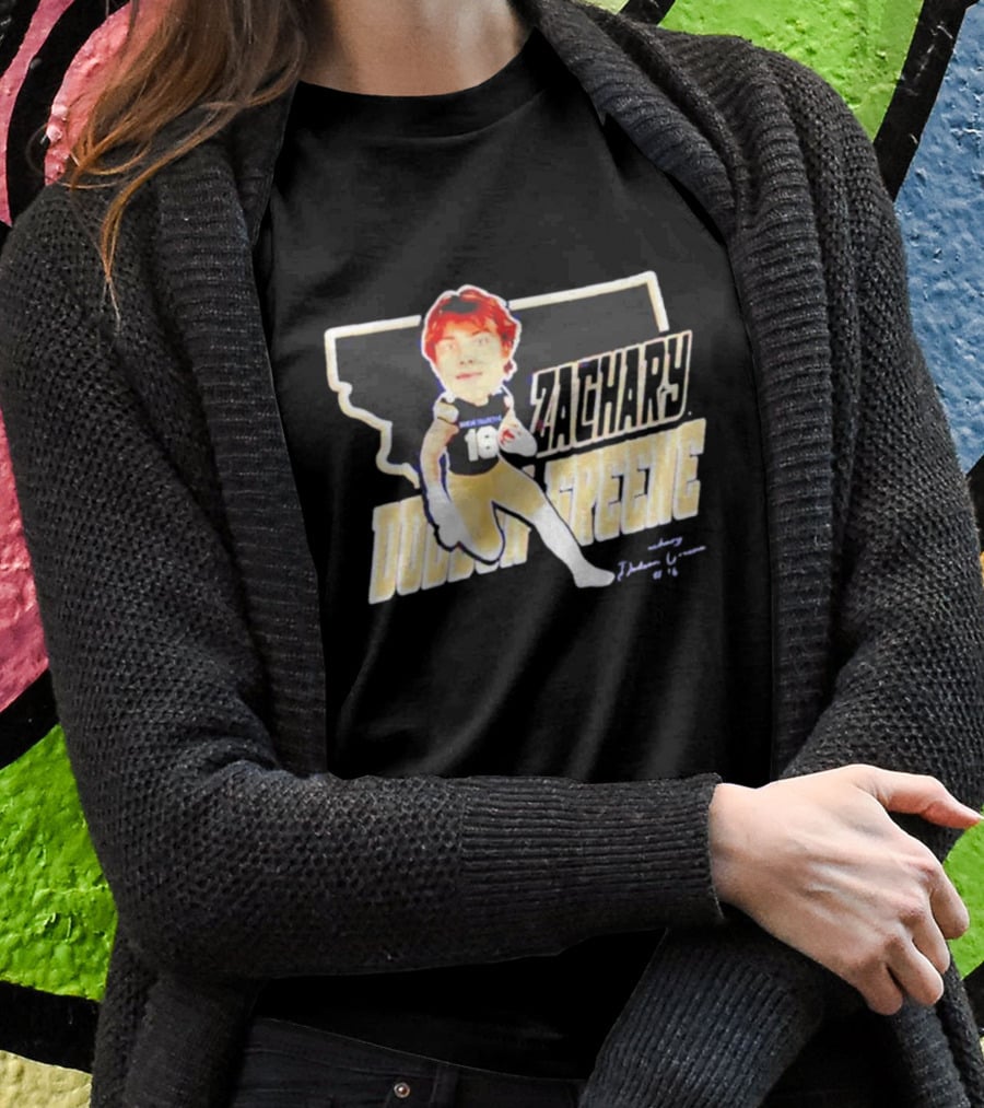 MSU Wide Receiver Zachary Dobson-Greene Cartoon Map T-Shirt