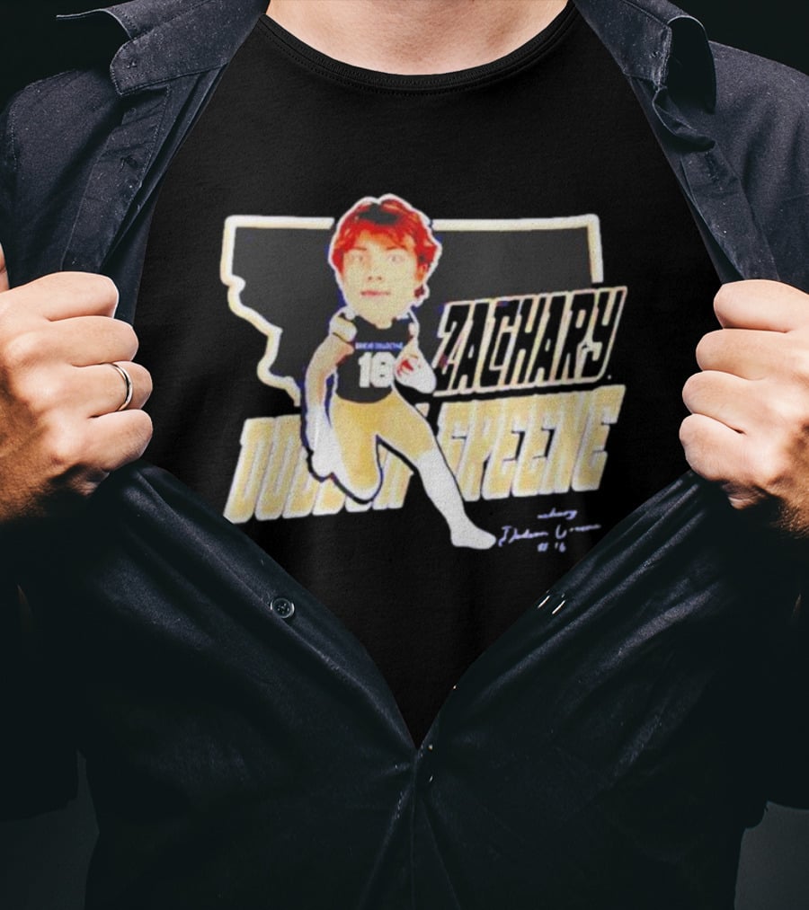 MSU Wide Receiver Zachary Dobson-Greene Cartoon Map T-Shirt