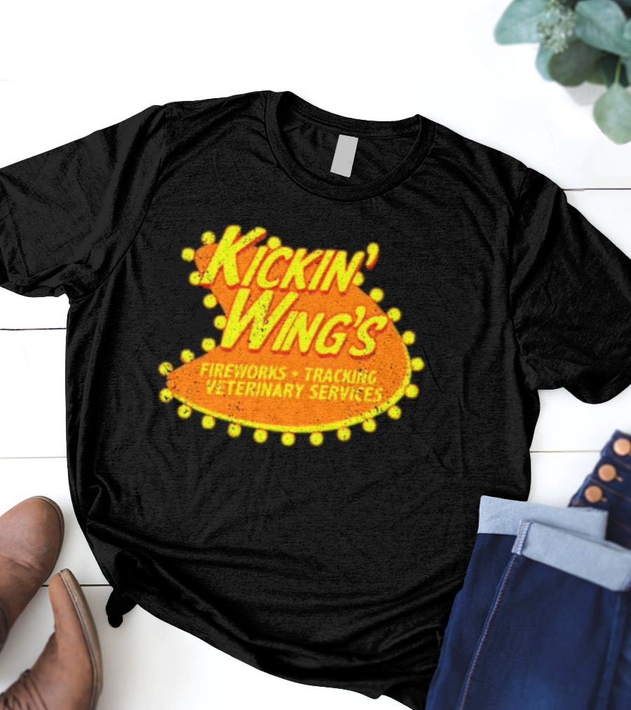 Kickin' Wing's Fireworks Tracking Veterinary Services Joe Dirt T-Shirt