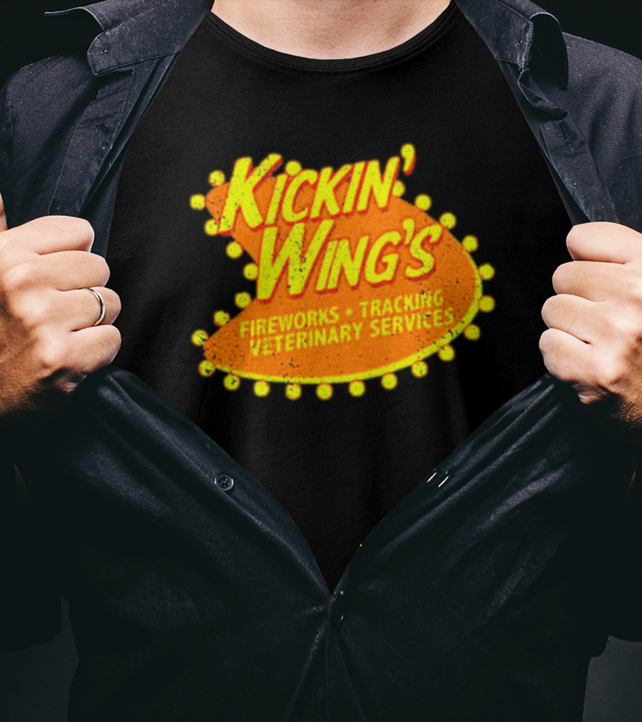 Kickin' Wing's Fireworks Tracking Veterinary Services Joe Dirt T-Shirt