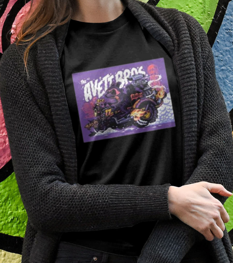 The Avett Bros Raccoon Motorcycle Racing 17 Rockets T-Shirt