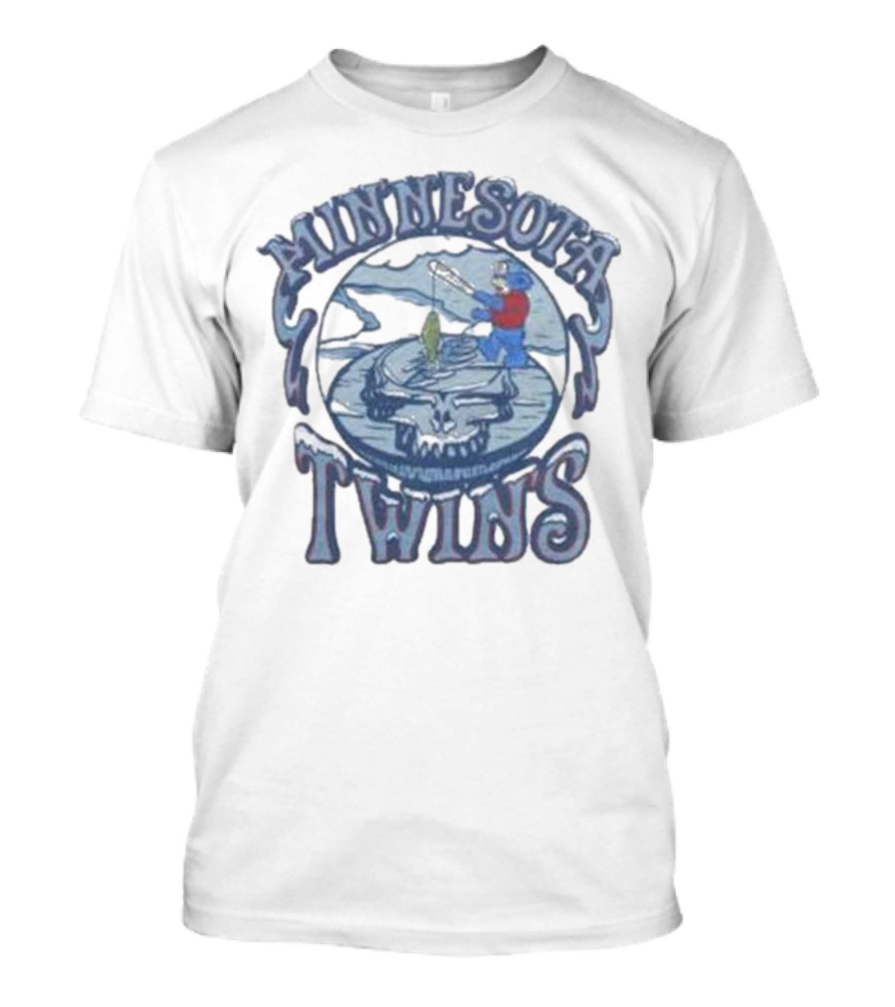 Minnesota Twins Grateful Dead Fishing Skull T-Shirt