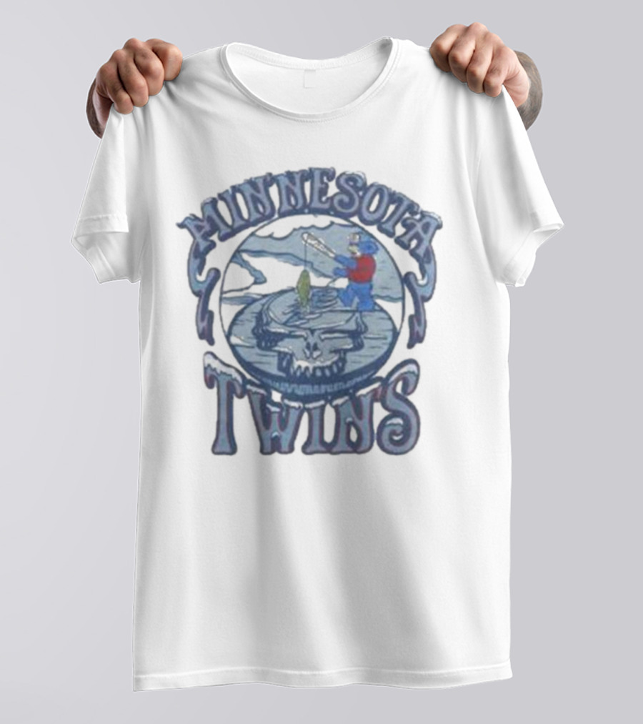 Minnesota Twins Grateful Dead Fishing Skull T-Shirt