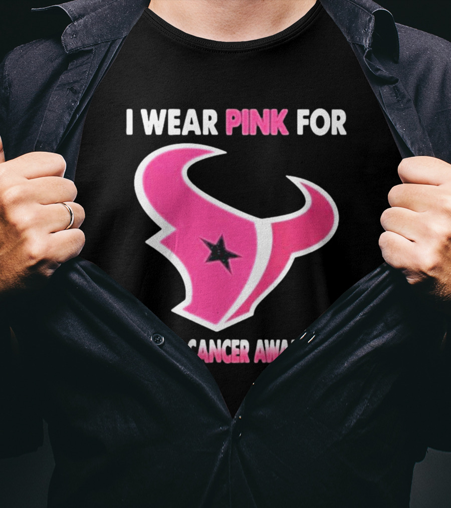 I Wear Pink For Breast Cancer Awareness Houston Texans T-Shirt