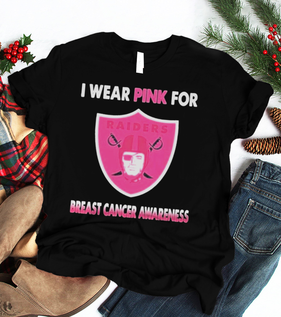 Las Vegas Raiders I Wear Pink For Breast Cancer Awareness T-Shirt