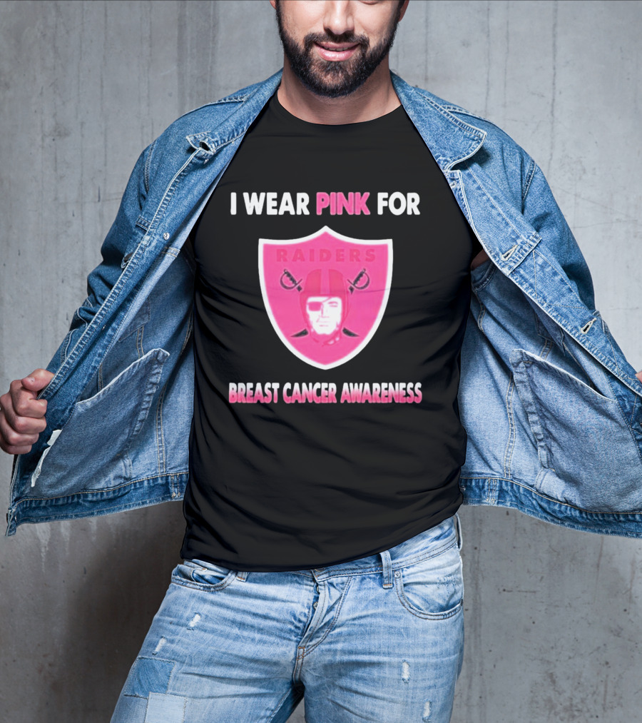 Las Vegas Raiders I Wear Pink For Breast Cancer Awareness T-Shirt