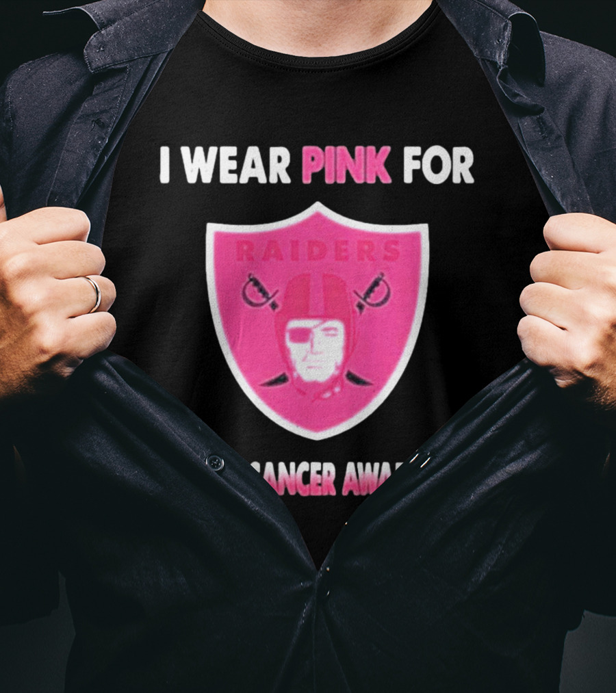 Las Vegas Raiders I Wear Pink For Breast Cancer Awareness T-Shirt
