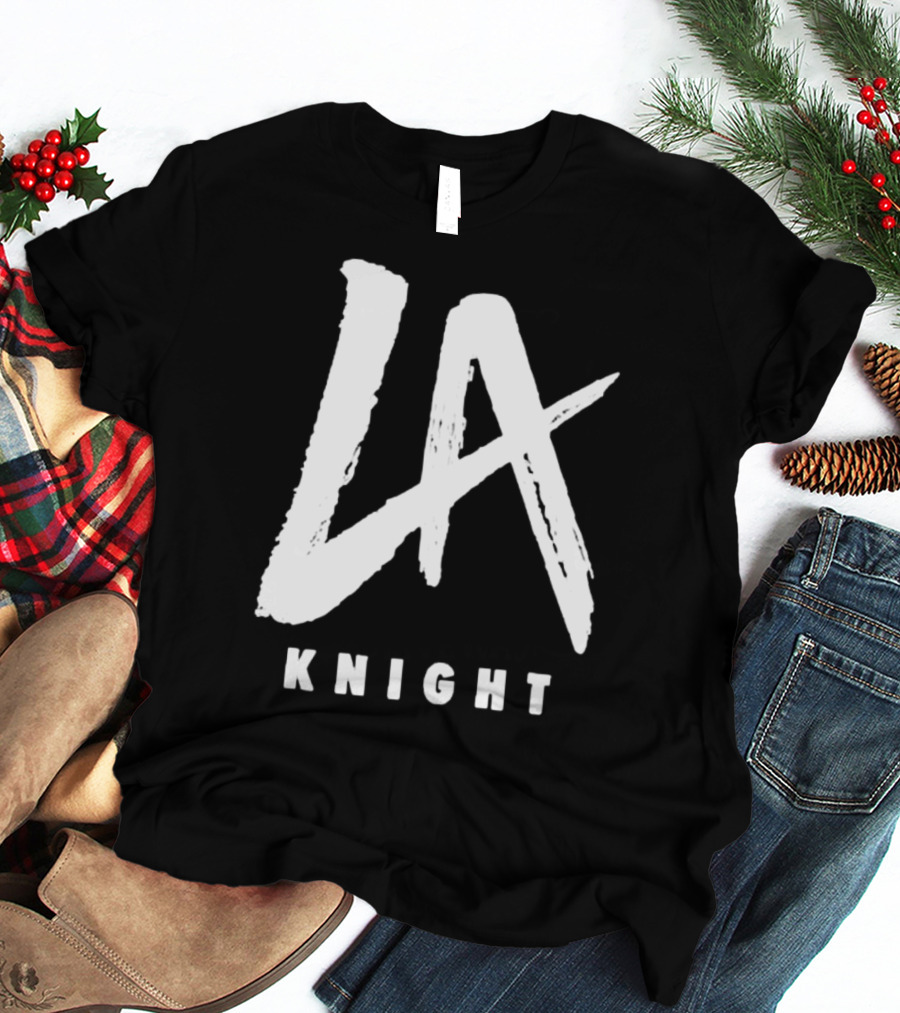 LA Knight Black Handwritten T-Shirt