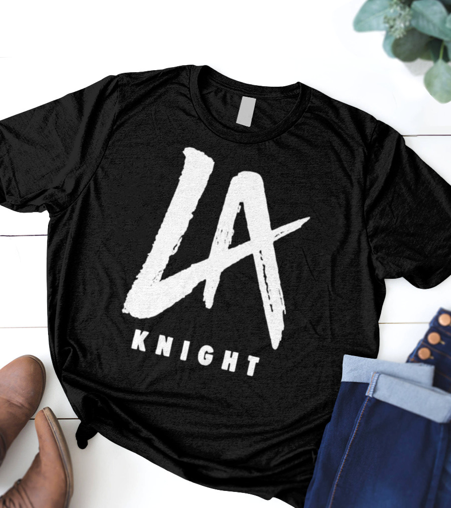 LA Knight Black Handwritten T-Shirt