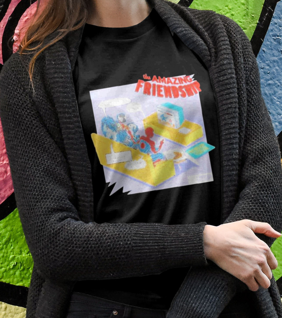 The Amazing Friendship Spiderman Venom Gaming Console Couch Scene T-Shirt